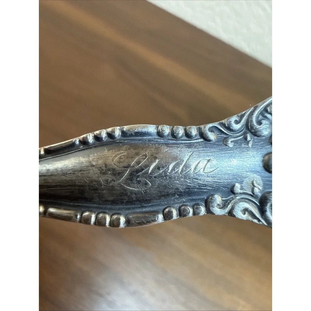 Antique WM ROGERS YORK Ornate 1900 Sterling Silver Spoon 6